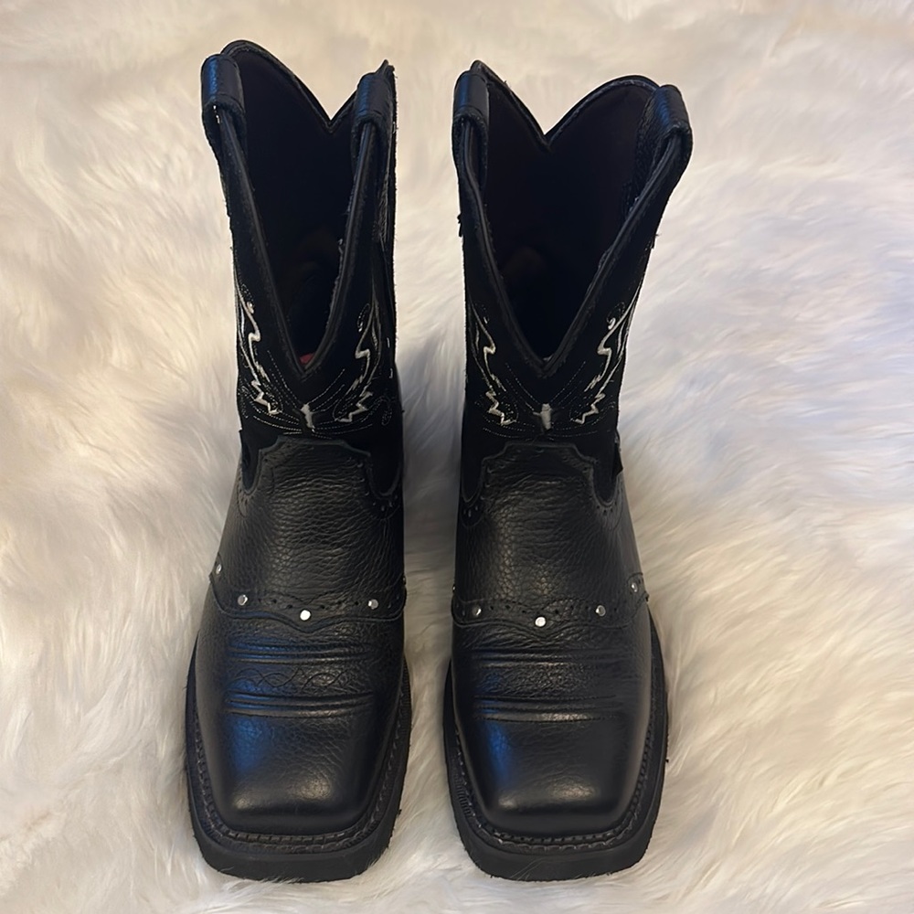 JUSTIN GYPSY MANDRA BLACK WESTERN BOOTS SIZE 10B 🔥🔥🔥🔥🔥 NWOT